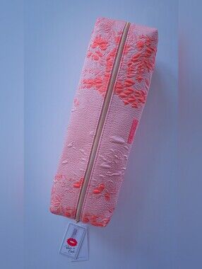 Coral Floral Embroidered Hair Tool Bag